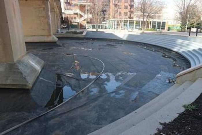 Cleaned XR-5 geomembrane at WFP Lake in Knoxville, Tenn.