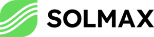 Green wave graphic alongside bold "SOLMAX" text in black, on a white background.